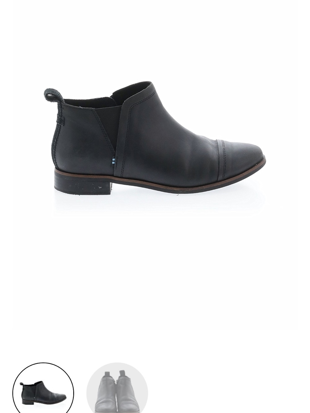 Toms Women's Black Leather Ankle Booties